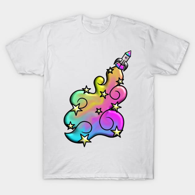 Rocket Rainbows 3D T-Shirt by BoonieDunes